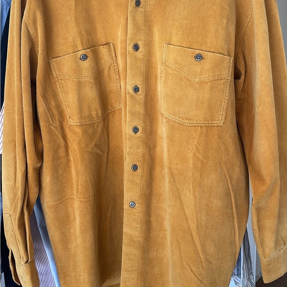 Mustard Corduroy Button-Up Shirt